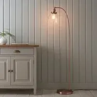 Hartford Adjustable Floor Lamp - Aged Copper, Clear Glass