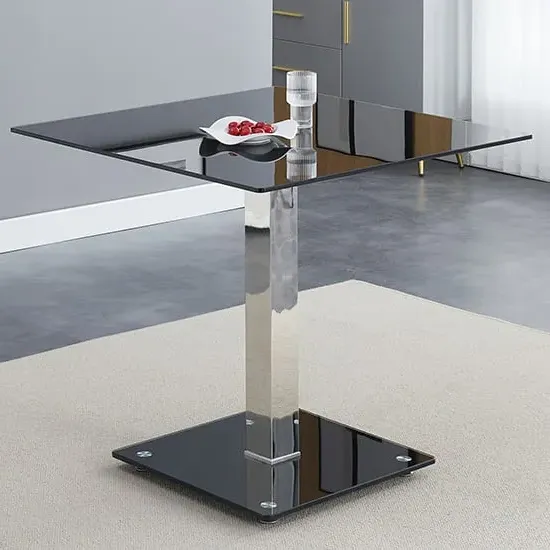 Hartley Bistro Dining Table - Black Glass image