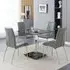 Hartley Bistro Dining Table with 4 Opal Grey Chairs - Black Glass