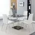 Hartley Bistro Dining Table with 4 Opal White Chairs - Black Glass