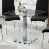 Hartley Glass Bistro Dining Table - Clear