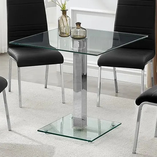 Hartley Glass Bistro Dining Table - Clear image
