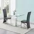 Hartley Glass Dining Table with 2 Ravenna Chairs - Clear, Grey