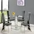 Hartley Glass Dining Table with 4 Chicago Chairs - Clear, Black