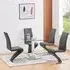 Hartley Glass Dining Table with 4 Demi Z Chairs - Clear, Grey
