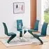 Hartley Glass Dining Table with 4 Demi Z Chairs - Clear, Teal