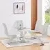 Hartley Glass Dining Table with 4 Demi Z Chairs - Clear, White