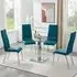Hartley Glass Dining Table with 4 Dora Chairs - Clear, Teal