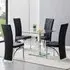 Hartley Glass Dining Table with 4 Ravenna Chairs - Clear, Black