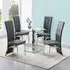 Hartley Glass Dining Table with 4 Ravenna Chairs - Clear, Grey
