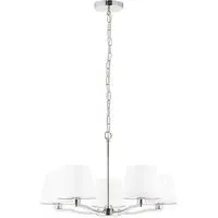 Harvey 5-Light Pendant Light - White, Faux Silk