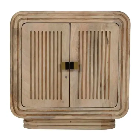 Harvey Carved Mini Sideboard with 2 Doors - Natural, Mango Wood image