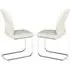Haslet Dining Chairs Pair - White, PU Leather
