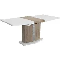 Haslet Extendable Dining Table - White, Oak Effect
