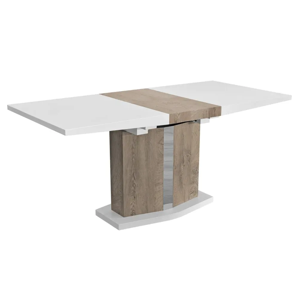 Haslet Extendable Dining Table - White, Oak Effect