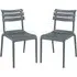 Haslet Outdoor Side Chairs Pair - Dark Grey, Polypropylene