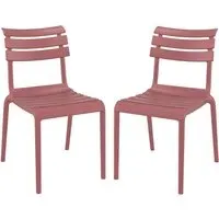 Haslet Outdoor Side Chairs Pair - Marsala, Polypropylene