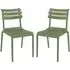 Haslet Outdoor Side Chairs Pair - Olive Green, Polypropylene