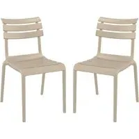 Haslet Outdoor Side Chairs Pair - Taupe, Polypropylene