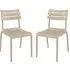 Haslet Outdoor Side Chairs Pair - Taupe, Polypropylene