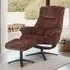 Haslet Recliner Chair with Stool - Brandy, Fabric