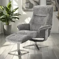 Haslet Recliner Chair with Stool - Wishing Well, Fabric