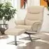 Haslet Swivel Recliner Chair with Stool - Cafe Latte, Faux Leather