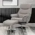 Haslet Swivel Recliner Chair with Stool - Platinum, Faux Leather