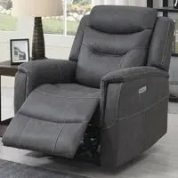 Hasselt 1-Seater Electric Recliner Sofa with USB - Grey, Fabric
