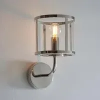 Hasselt Clear Glass Shade Wall Light - Bright Nickel