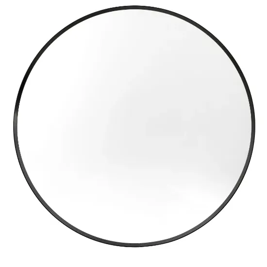 Hasselt Small Round Wall Mirror - Black, Aluminium product