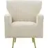 Hasselt Velvet Armchair with Gold Legs - Natural