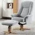 Hatton Fabric Recliner Chair with Stool - Lille Cloud