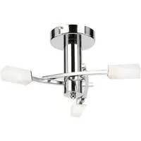 Havana 3 Lights Semi Flush Ceiling Light - Chrome, Glass