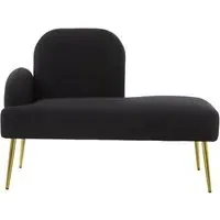 Havana Fabric Lounge Chaise Chair - Black
