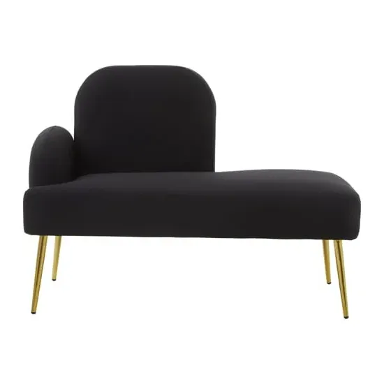 Havana Fabric Lounge Chaise Chair - Black image