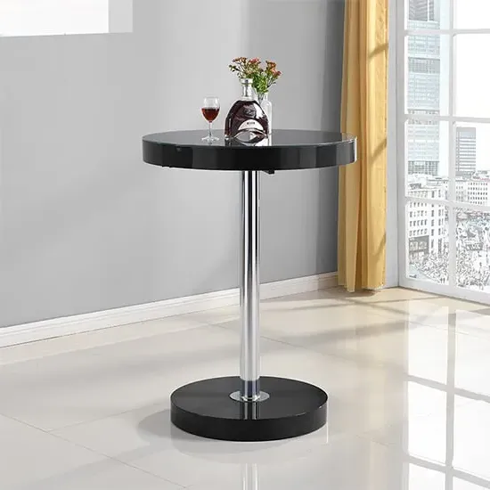 Havana Round Bar Table - Black, Glass image