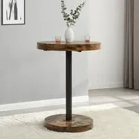 Havana Round Bar Table - Rustic Oak