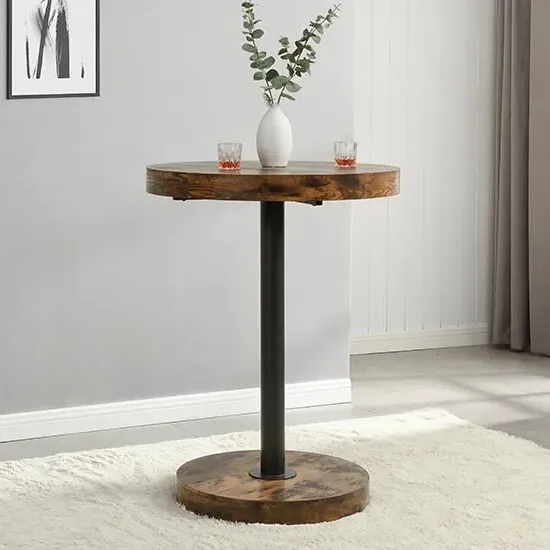 Havana Round Bar Table - Rustic Oak image