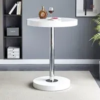 Havana Round Bar Table - White, Glass