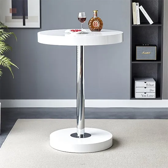 Havana Round Bar Table - White, Glass