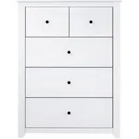 Havanan 5 Drawer Chest - White, Pine