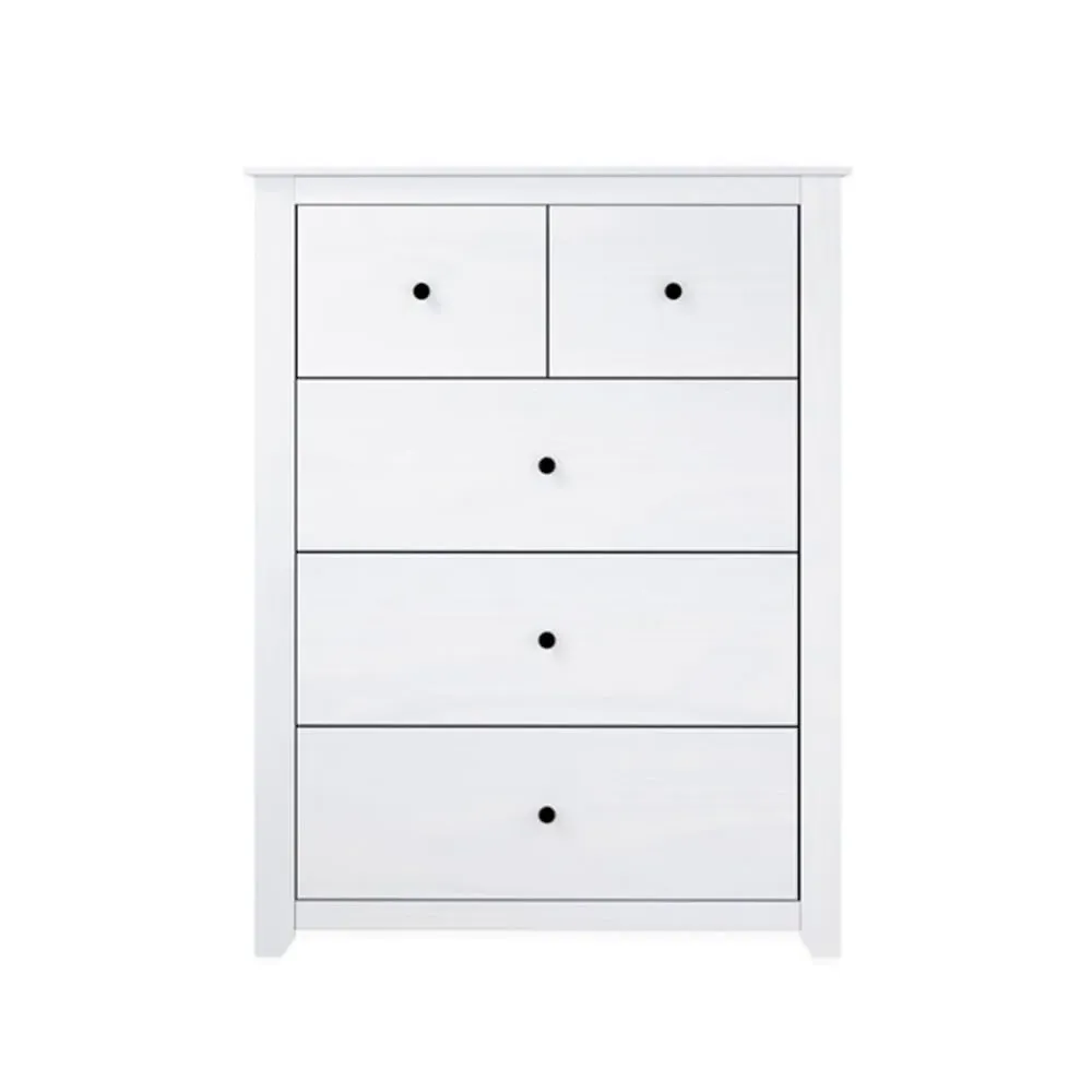 Havanan 5 Drawer Chest - White, Pine