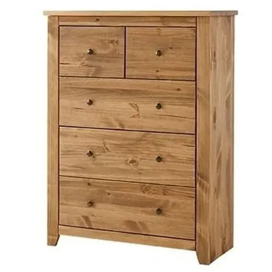 Havanan Wide 5 Drawer Chest - Pine