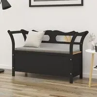 Haven Hallway Seating Bench with Storage - Black, Fir Wood