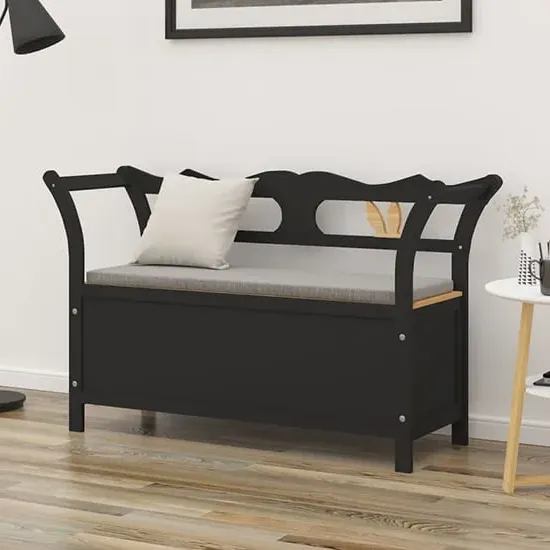 Haven Hallway Seating Bench with Storage - Black, Fir Wood image