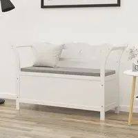 Haven Hallway Seating Bench with Storage - White, Fir Wood