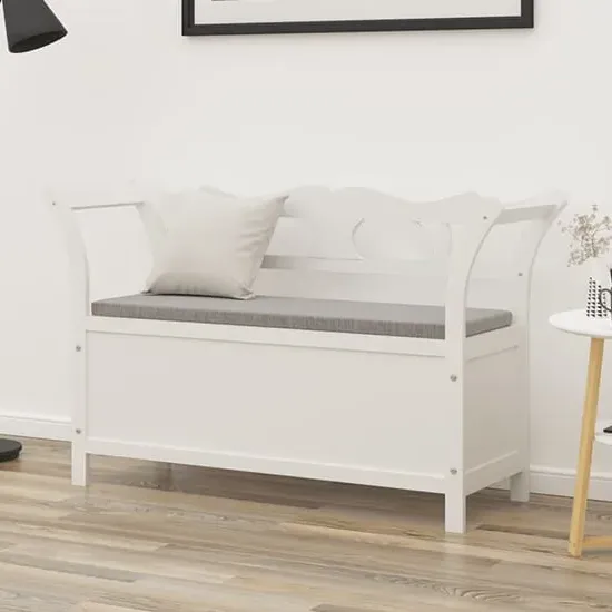 Haven Hallway Seating Bench with Storage - White, Fir Wood
