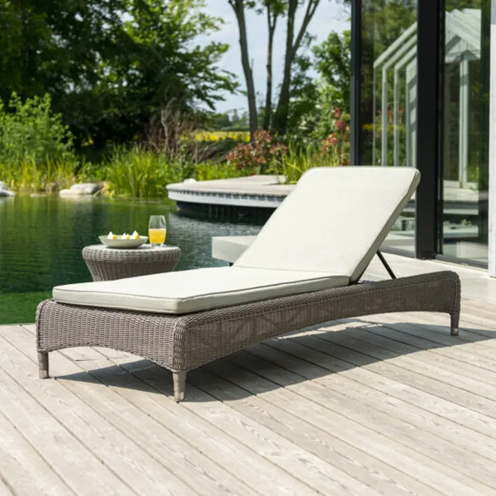 Haverhill Adjustable Garden Sun Lounger - Grey Dusk, Rattan