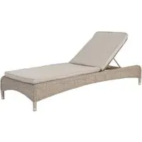Haverhill Adjustable Garden Sun Lounger - Natural Pistachio, Rattan
